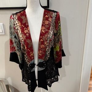 Spencer Alexis Mixed Fabric Patchwork Kimono